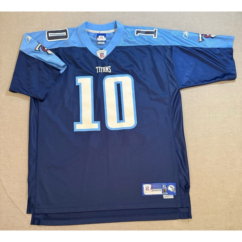 Vintage Tennessee Titans #10 Vince Young Jersey Mens XL Blue Helmet Tag 2000s